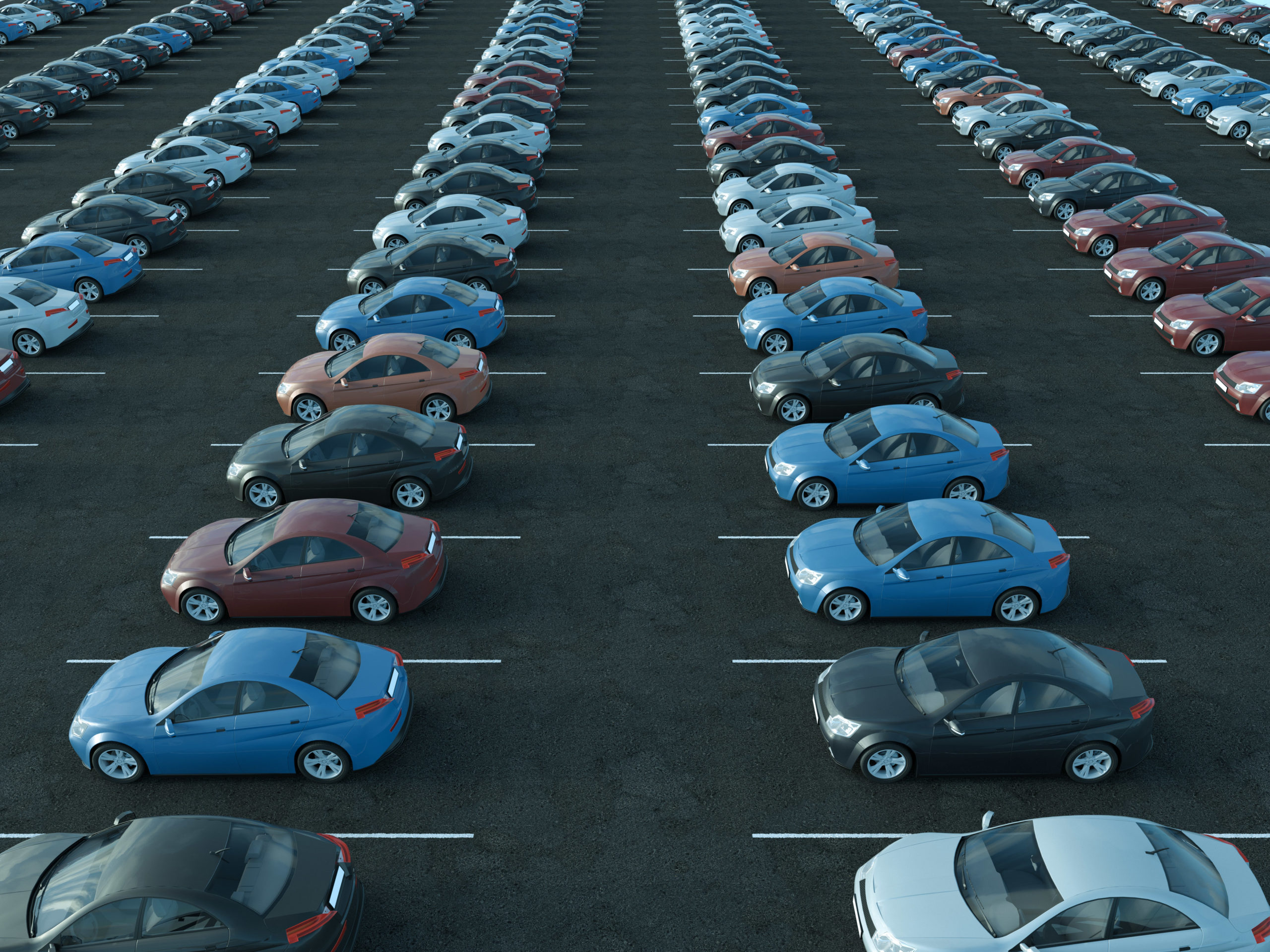 An image of a full parking lot. It is used in the ‘Access control as a carpooling incentive’ KINTO Join blog post